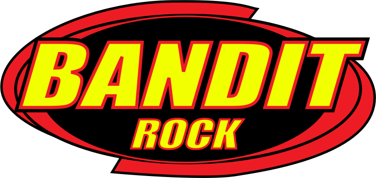 Bandit rock logga i svart, rött och gult